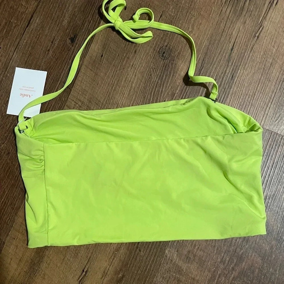 Andie Neon Lime green Medium Aruba Bikini Top - Picture 4 of 5